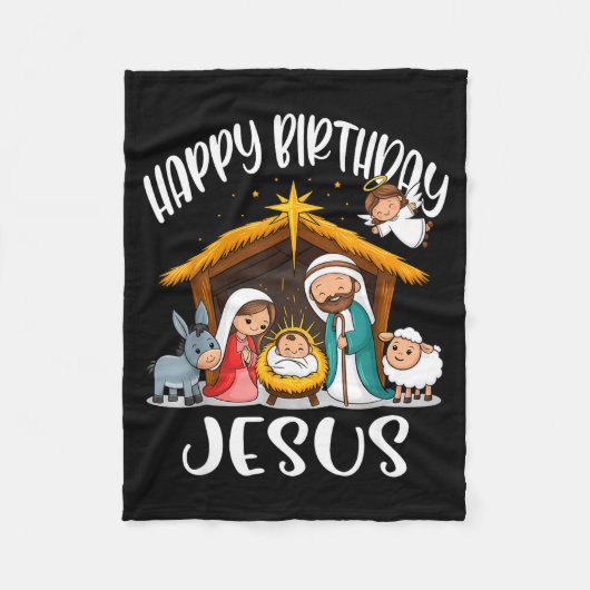 Couverture Polaire Merry Christmas Family Kid Nativity Happy Birthday (Devant)