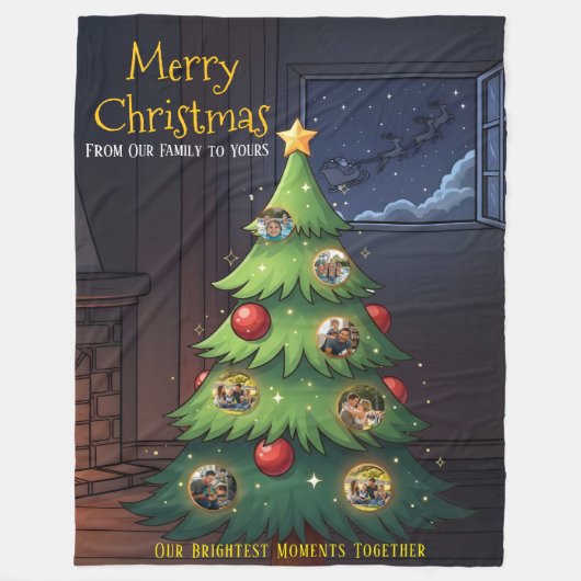 Couverture Polaire Merry Christmas Family Tree Photo Blanket – Person (Devant)