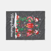 Couverture Polaire Merry Christmas Flamingo Santa Hat Christmas Light (Devant (Horizontal))