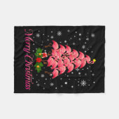 Couverture Polaire Merry Christmas Flamingo Snowflake Tree Xmas Men W (Devant (Horizontal))