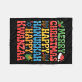Couverture Polaire Merry Christmas Happy Hanukkah Kwanzaa Quote  (Devant (Horizontal))