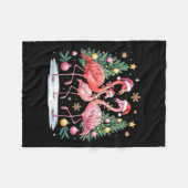 Couverture Polaire Merry Christmas Hat Santa Flamingo Light Christmas (Devant (Horizontal))