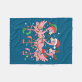 Couverture Polaire Merry Christmas Hat Santa Flamingo Light Christmas (Devant (Horizontal))