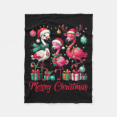 Couverture Polaire Merry Christmas Lights Flamingo Santa Hat Snow Xma (Devant)