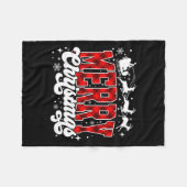 Couverture Polaire Merry Christmas Lights Santa Hat Xmas Family Match (Devant (Horizontal))