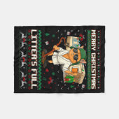 Couverture Polaire Merry Christmas Litter's Full Funny Cat Ugly Xmas  (Devant (Horizontal))