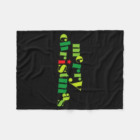 Couverture Polaire Merry Christmas Modern Tygraphy  (Devant (Horizontal))