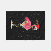 Couverture Polaire Merry Christmas Nk Flamingo Wine Drinking Lights X (Devant (Horizontal))