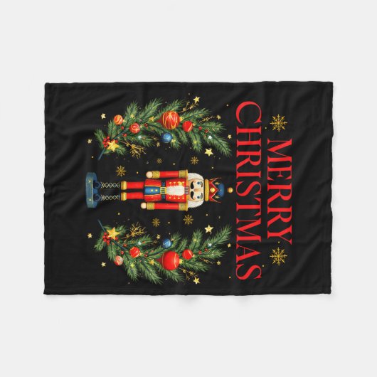 Couverture Polaire Merry Christmas Nutcracker Ballet Festive Xmas Men (Devant (Horizontal))