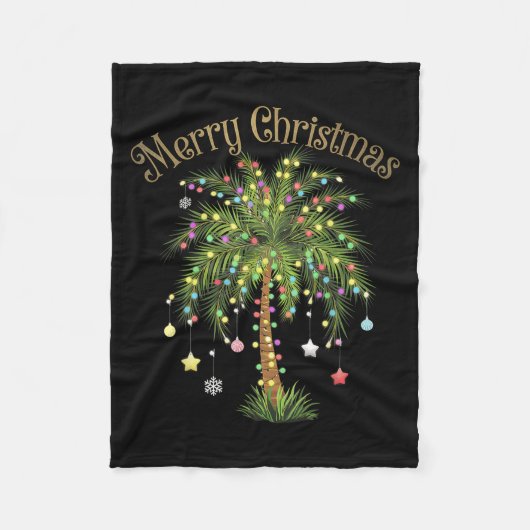 Couverture Polaire Merry Christmas Palm Tree Light Hawaiian Trocal Ch (Devant)