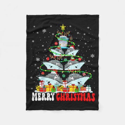 Couverture Polaire Merry Christmas Reindeer Elf Santa Cruise Ships Xm (Devant)