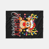 Couverture Polaire Merry Christmas Reindeer Xmas Family Pajamas Buffa (Devant (Horizontal))