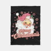 Couverture Polaire Merry Christmas Retro Tygraphy Santa Nk Hat T Shir (Devant)