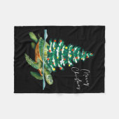 Couverture Polaire Merry Christmas Sea Turtle Xmas Tree Lights Pjs Me (Devant (Horizontal))