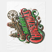 Couverture Polaire Merry Christmas steampunk (Devant)