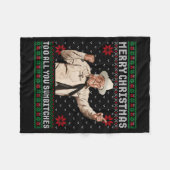Couverture Polaire Merry Christmas To All You Sumes Ugly Sweater Vint (Devant (Horizontal))