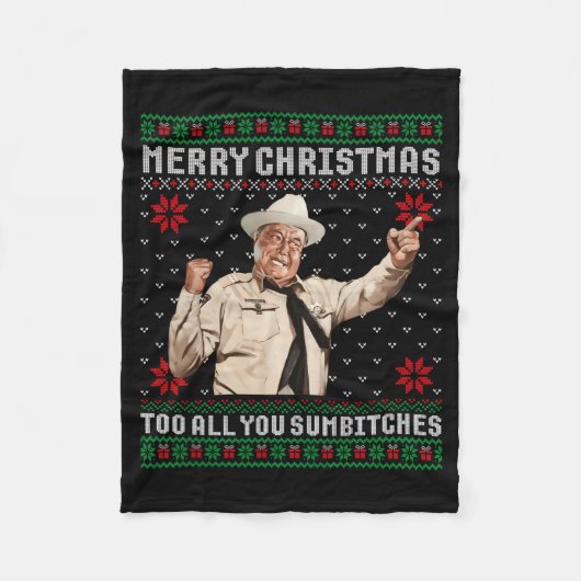 Couverture Polaire Merry Christmas To All You Sumes Ugly Sweater Vint (Devant)