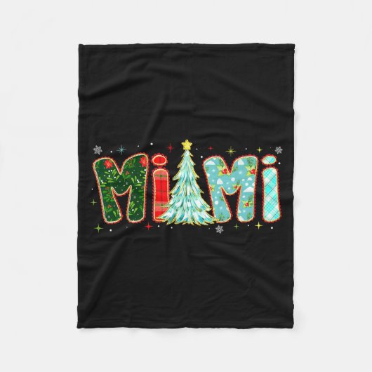 Couverture Polaire Merry Christmas Tree Plaid Mimi Aesthetic Mom Mama (Devant)