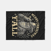 Couverture Polaire Merry Christmas Y’all Cowboy Western Santa Tee (Devant (Horizontal))