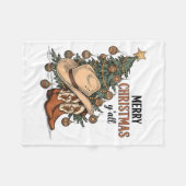 Couverture Polaire Merry Christmas Y'all Western Cowboy Boots Hat Xma (Devant (Horizontal))