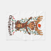 Couverture Polaire Merry Christmoose Christmas Moose Xmas Tree Lights (Devant (Horizontal))