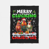 Couverture Polaire Merry Clucking Christmas Funny Chicken Santa Hat X (Devant)