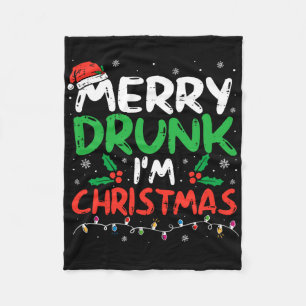 Couverture Polaire Merry Drunk Je suis Noël Drôle Père Noël Joke Xmas