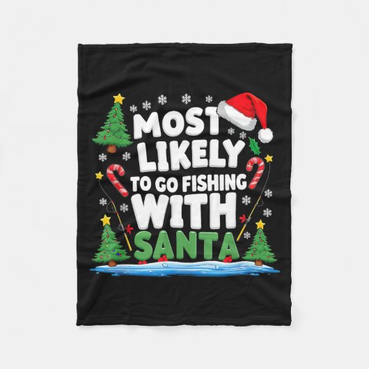 Couverture Polaire Merry Fishmas Funny Fish Santa Bigfoot Christmas F (Devant)