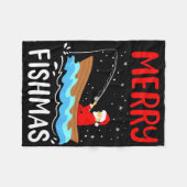 Couverture Polaire Merry Fishmas Funny Noël Père Noël Pêche (Devant (Horizontal))