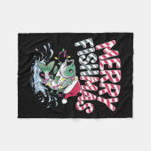 Couverture Polaire Merry Fishmas Santa Fishing Lovers Funny Fisherman (Devant (Horizontal))