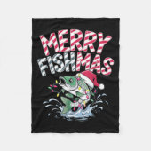 Couverture Polaire Merry Fishmas Santa Fishing Lovers Funny Fisherman (Devant)