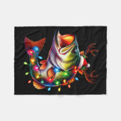 Couverture Polaire Merry Fishmas Santa Fishing Lovers Funny Fisherman (Devant (Horizontal))