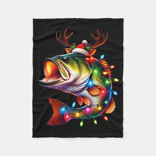 Couverture Polaire Merry Fishmas Santa Fishing Lovers Funny Fisherman (Devant)