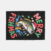 Couverture Polaire Merry Fishmas Santa Hat B Fishing Christmas Angler (Devant (Horizontal))