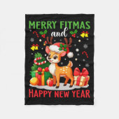 Couverture Polaire Merry Fitmas Happy New Year Funny Christmas New Ye (Devant)