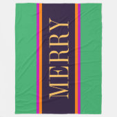 Couverture Polaire MERRY Fun Bright Mint Green Rose Black Strips (Devant)