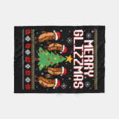 Couverture Polaire Merry Glizzmas Funny Merry Christmas Hotdogs Xmas  (Devant (Horizontal))