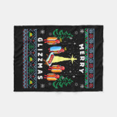 Couverture Polaire Merry Glizzmas Funny Ugly Christmas Sweater Glizzy (Devant (Horizontal))