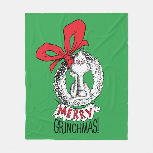 Couverture Polaire Merry Grinchmas Wreath (Devant)