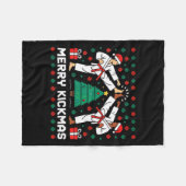 Couverture Polaire Merry Kickmas Funny Karate Jiu Jitsu Ugly Christma (Devant (Horizontal))
