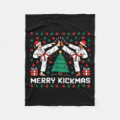 Couverture Polaire Merry Kickmas Funny Karate Jiu Jitsu Ugly Christma (Devant)
