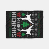 Couverture Polaire Merry Kickmas Karate Jiu Jitsu Ugly Christmas Xmas (Devant (Horizontal))