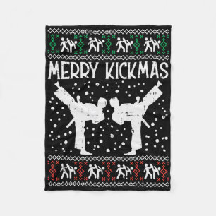 Couverture Polaire Merry Kickmas Ugly Christmas Karaté Jiu Jitsu Mart