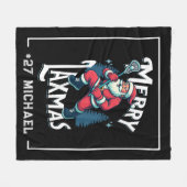 Couverture Polaire Merry Laxmas Black Christmas Lacrosse Christmas (Devant (Horizontal))
