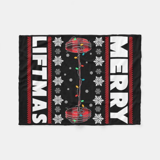 Couverture Polaire Merry Liftmas Fun Christmas Gym Workout Fitness Gi (Devant (Horizontal))