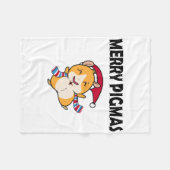 Couverture Polaire Merry Pigmas Face Mask Funny Guinea Pig Christmas (Devant (Horizontal))