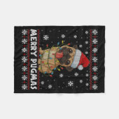 Couverture Polaire Merry Pugmas Ugly Christmas Sweater Cute Pug Dog (Devant (Horizontal))