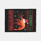 Couverture Polaire Merry Shrimpmas Funny Shrimp Ugly Christmas Sweate (Devant (Horizontal))