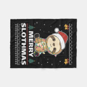 Couverture Polaire Merry Slothmas Funny Sloth Christmas Pun (Devant (Horizontal))