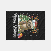 Couverture Polaire Merry Slothmas Funny Sloth Christmas Tree Lights X (Devant (Horizontal))